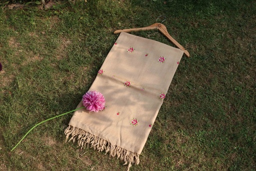 [PK8541-CW-SCF-028758] Swati Khaddi Embroidered Wool Shawl