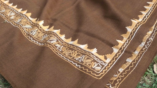 [PK8541-CW-SCF-028773] Swati Khaddi Embroidered Wool Shawl
