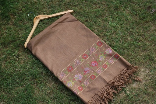 [PK8541-CW-SCF-028779] Swati Khaddi Embroidered Wool Shawl