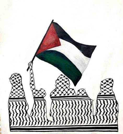 [PK8392-AR-ACR-029064] Acrylic Painting: Ceasefire Now
