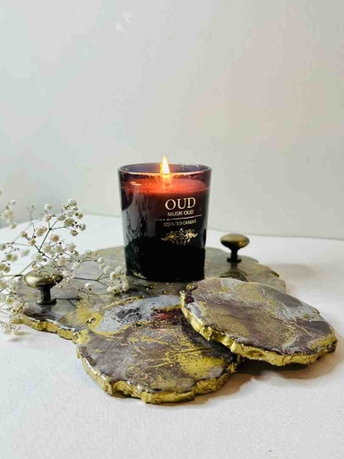 [PK8764-AR-PAI-029147] Resin Vanity Tray and Coasters Set