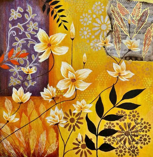 [PK8392-AR-ACR-029202] Vibrant Spring Floral Art on Canvas