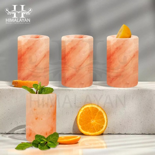 [PK8146-HM-DCR-029218] Himalayan Rock Salt Shot Glasses (Pack of 2)