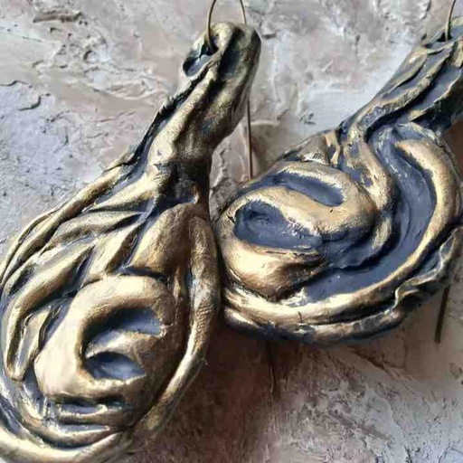 [PK5419-JW-EAR-029667] Hand sculpted earrings 