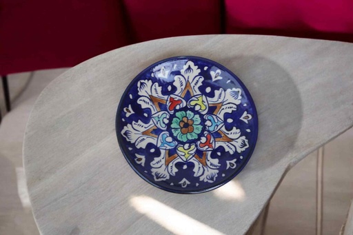 [PK9650-HM-BKT-030006] Blue Pottery Quarter Plate