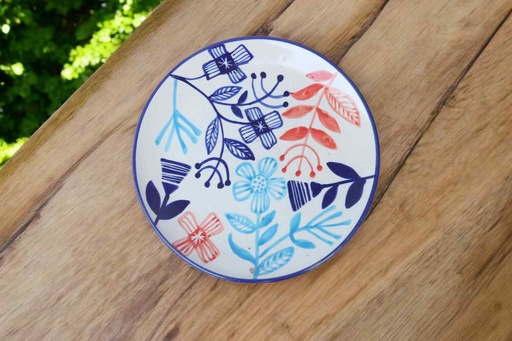 [PK9650-HM-BKT-030035] Blue Pottery Large Plate