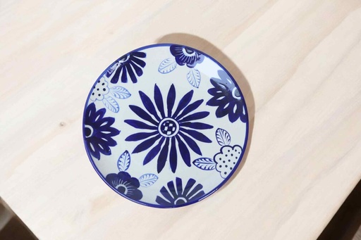 [PK9650-HM-BKT-030037] Blue Pottery Large Plate