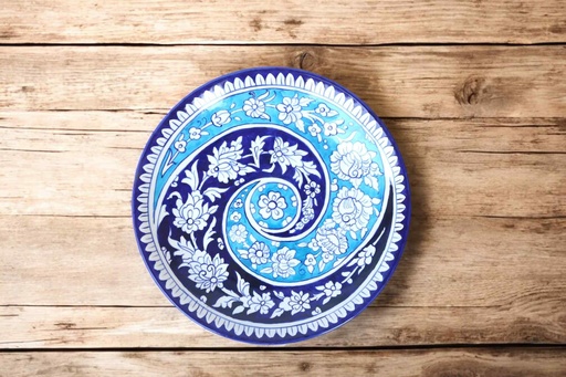 [PK9650-HM-BKT-030043] Blue Pottery Full Plate