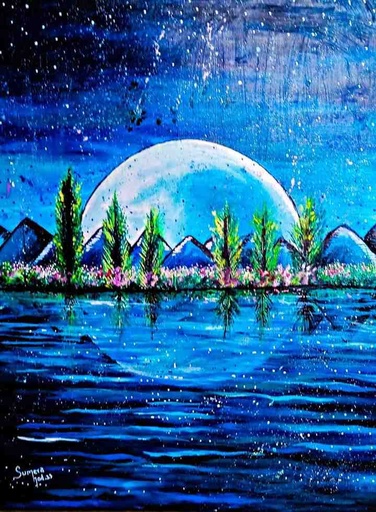 [PK4326-AR-ACR-030146] A moonlit night.