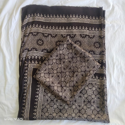 Ajrak natural dye, block print, 2 piece unstitched suits in SILK