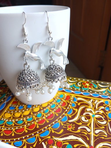 Bird jhumka earrings
