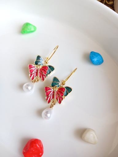 Butterfly hoop earrings