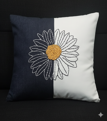 Embroidered cushion cover