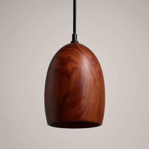 Aura Wooden Pendent Lamp, Sheesham Rosewood, Matte Finished