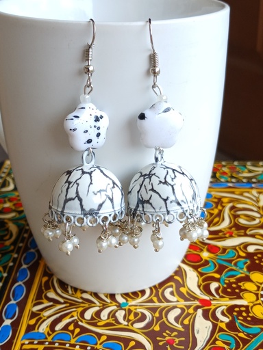 Black and white earrings