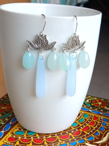 Lotus charm earrings