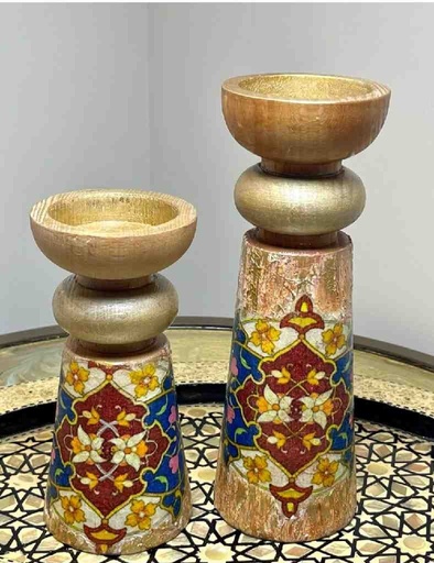 wooden candle stands 