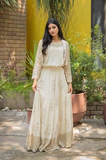 [22] Block print Skirt outfit