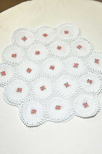 [12-H-24] Cutwork Embroidered Table Mat