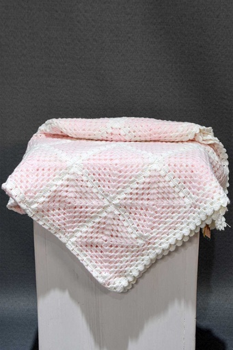 [11-BB-24] Crochet Berry Blossom Baby Blanket.