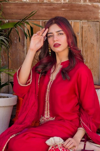 [k-43-24] EMBROIDERED KURTA WITH DUPATTA