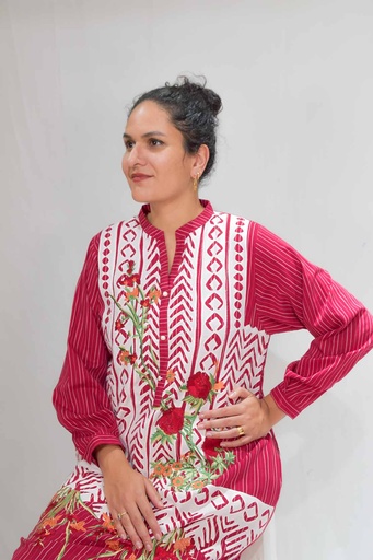 [11-G-24] Maroon Ralli Kaftan