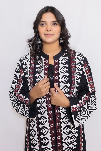 [1-G-25] Ajrak Applique Gown