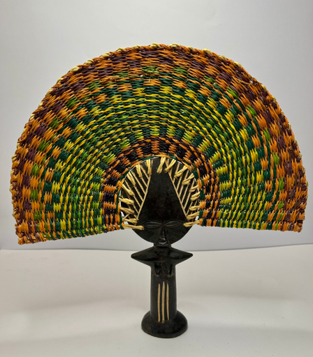 [NQBAG35-1] African Style Candle Holder – Women In Multi-Coloured Beaded Dress