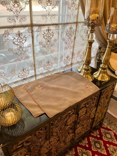 [VC-EG-TM-24] TM-24 Brown Jacquard Tray Mats