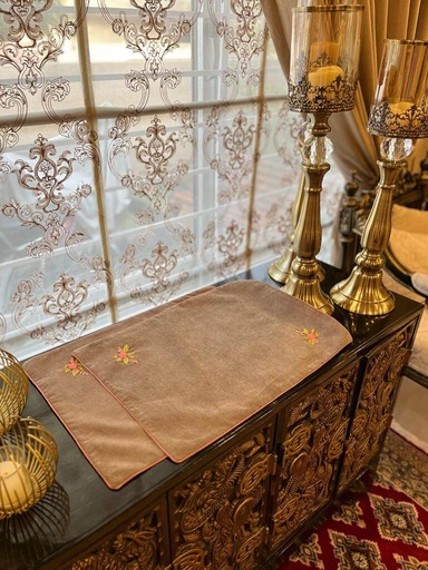 [VC-EG-TM-20] TM-20 Brown Jacquard Tray Mats