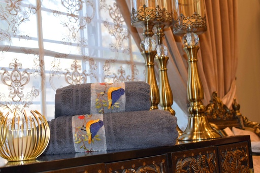 [VC-EG-T-7] T-7 Dark Grey Towels Set of 2