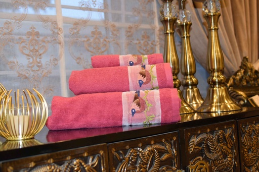 [VC-EG-T-19] T-19 Pink/Orange Towels Set of 3