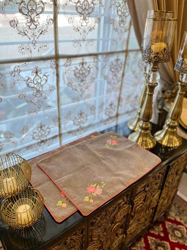 [VC-EG-TM-22] TM-22 Brown Jacquard Tray Mats