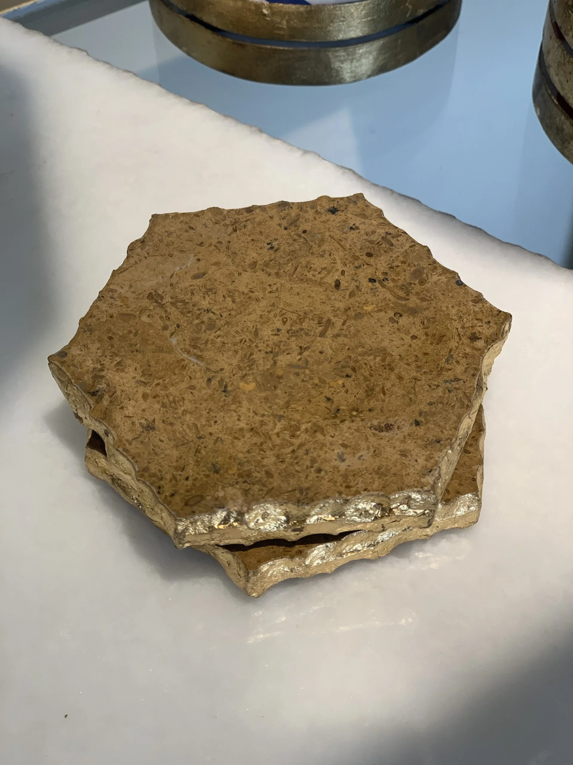 [VC-RAKH-PC-10110] Marble Coasters – Golden