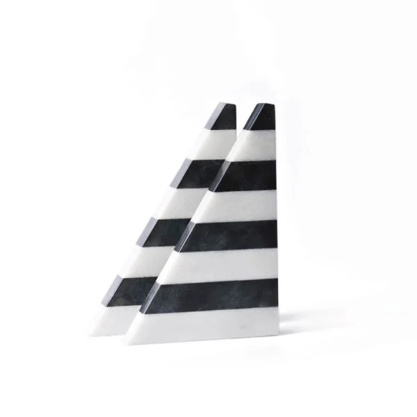 [VC-RAKH-BE-SB-10101] Striped Bookends – B&W