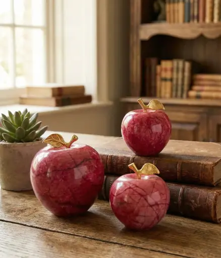 [VC-RAKH-012] Set of 3 Marble Apples – Red