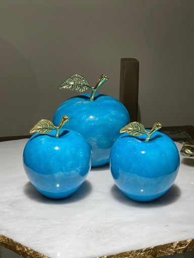 [VC-RAKH-015] Set of 3 Marble Apples – Aqua Blue