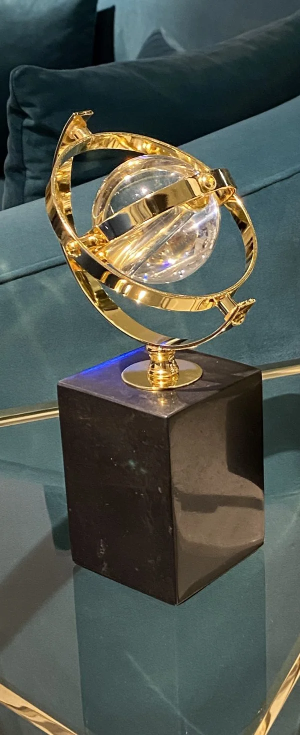 [VC-RAKH-126] Black Marble Rotating Ball