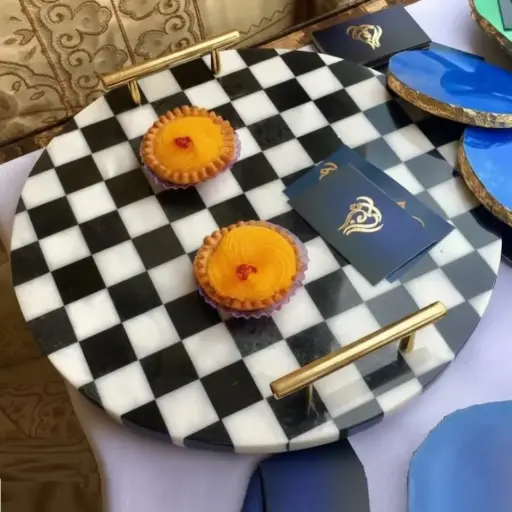 [VC-RAKH-MP-CHK-10101] Marble Platter – Checkered