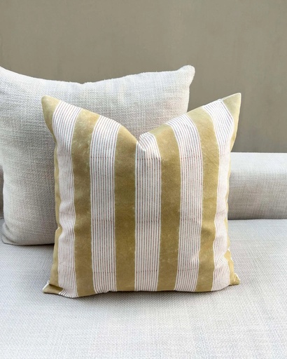 [VC-CALC-121] Striped Yellow | Cushion Cover