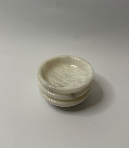 [VC-NUQ-NQMFLOG134] White Marble Condiments Bowl – Small