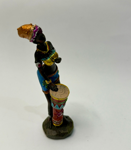 [VC-NUQ-082] Stone Carved Mult-Colour Statue With Drum