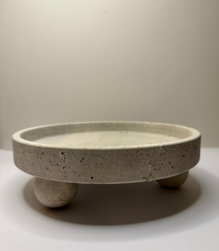 [VC-NUQ-NQMFLOG113] Travertine Round Tray