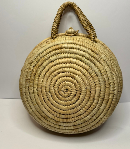 [VC-NUQ-201] Vintage Handwoven Round Weed Clutch