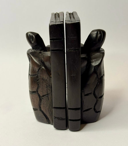 [VC-NUQ-203] Handcarved Wooden Turtle Bookends