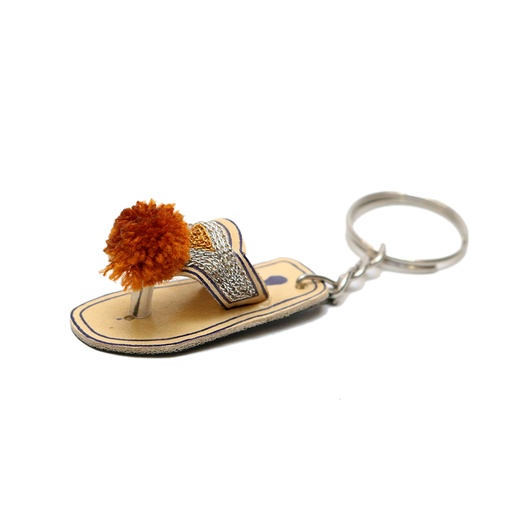 [PK0130-MR-GEN-003223] Handmade Chappal Keyring (Set of 5)