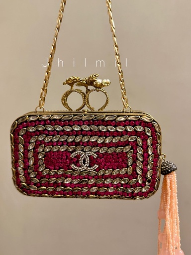 [VC-JHIL-028] Festive handmade Clutch - Chanel Pink