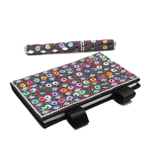 [PK0130-GN-GEN-003245] Handmade Mirror Work Diary with Pen