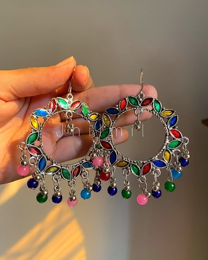 [VC-JHIL-145] Multi Colored Multi Beads chand bali