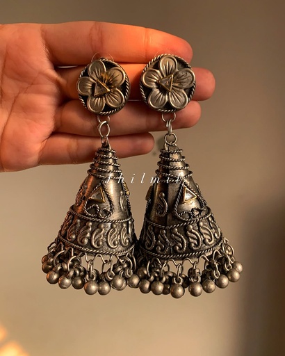 [VC-JHIL-238] Oxidized Jhumka Design 25